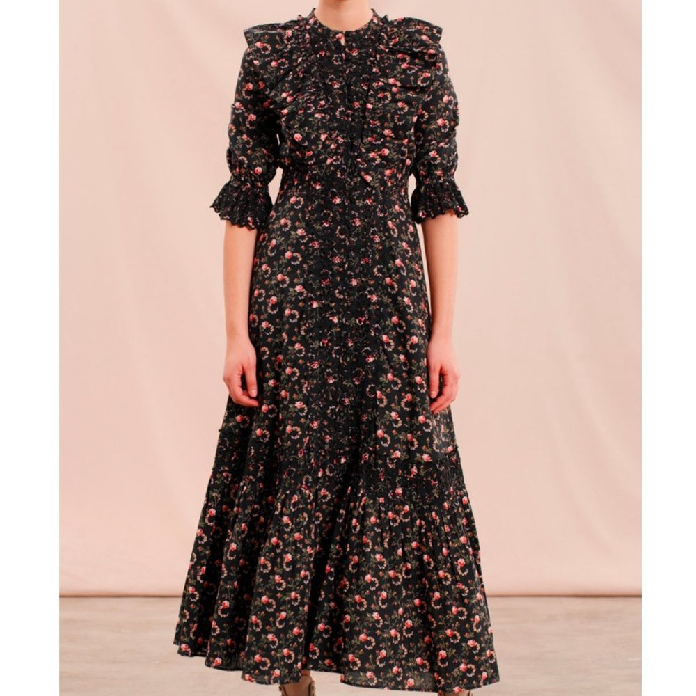byTiMo Cotton Slub Floral Midi Dress
